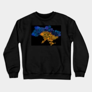 Spirograph Girl Stands with Ukraine: a Patterned Spirograph Collage Crewneck Sweatshirt